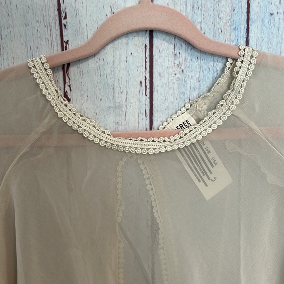 NWOT Free People Lacy Sheer Top - Picture 2 of 8